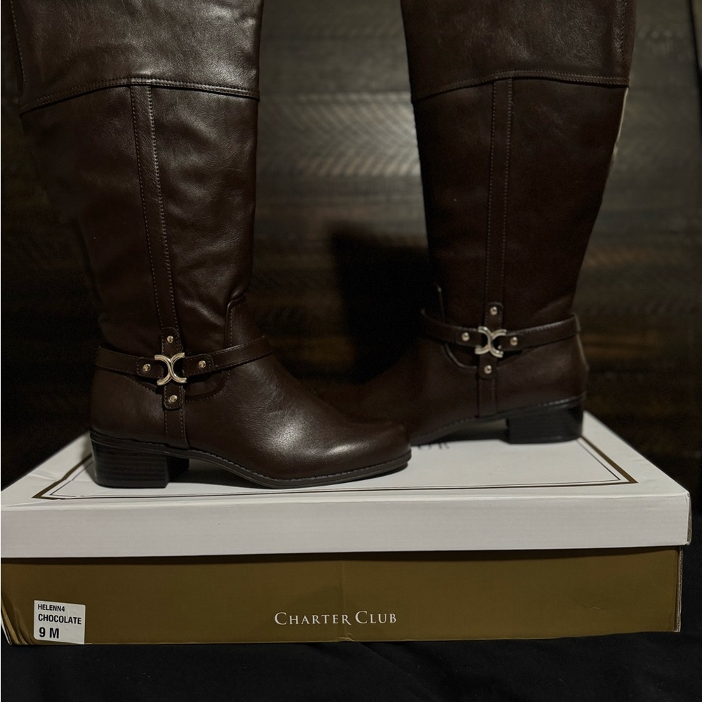 Charter Club Women's Chocolate Over the Knee Boots